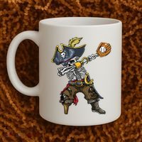Dabbing Skeleton Pirate Baseball Lover Halloween Costume Coffee Mug thumb 2