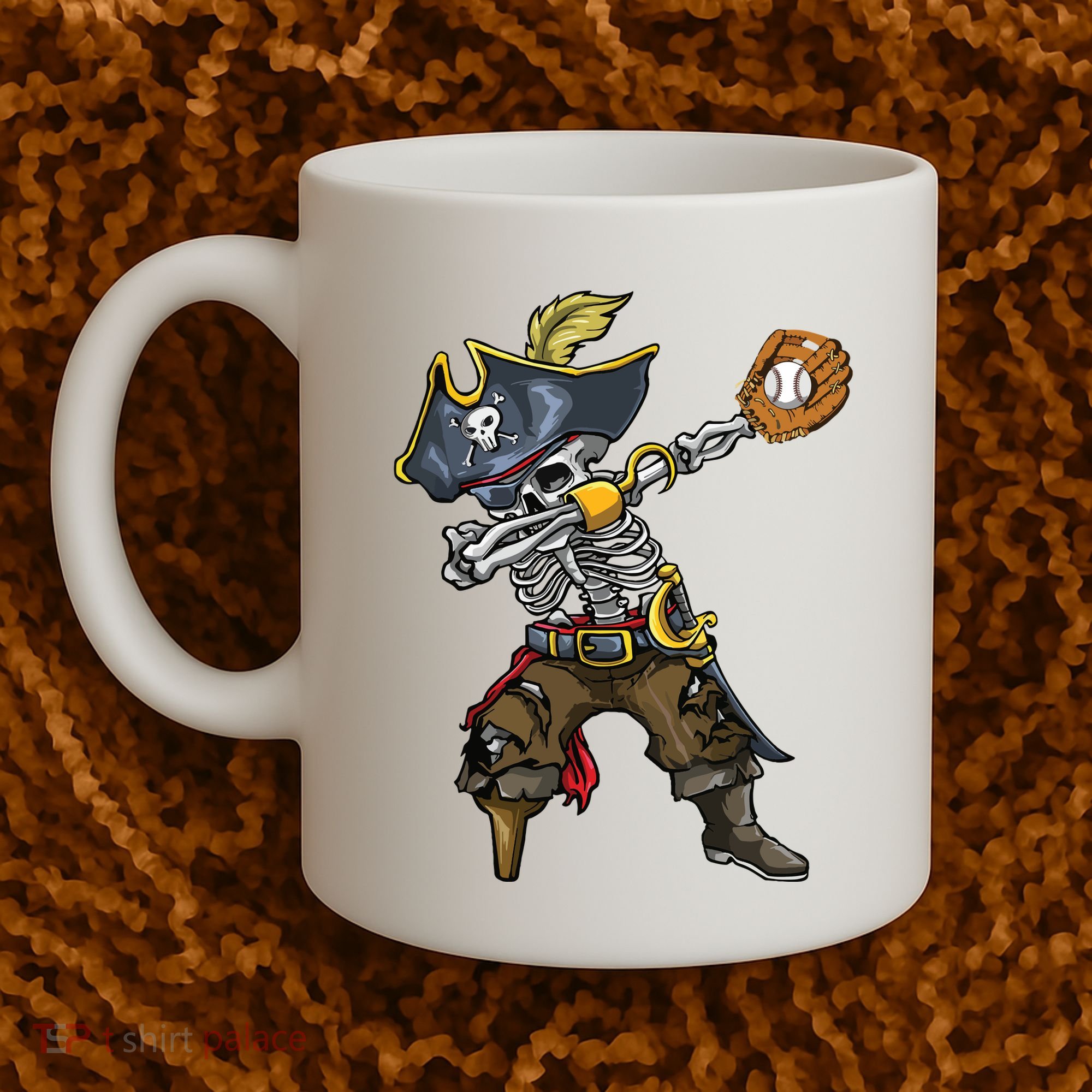 Dabbing Skeleton Pirate Baseball Lover Halloween Costume Coffee Mug
