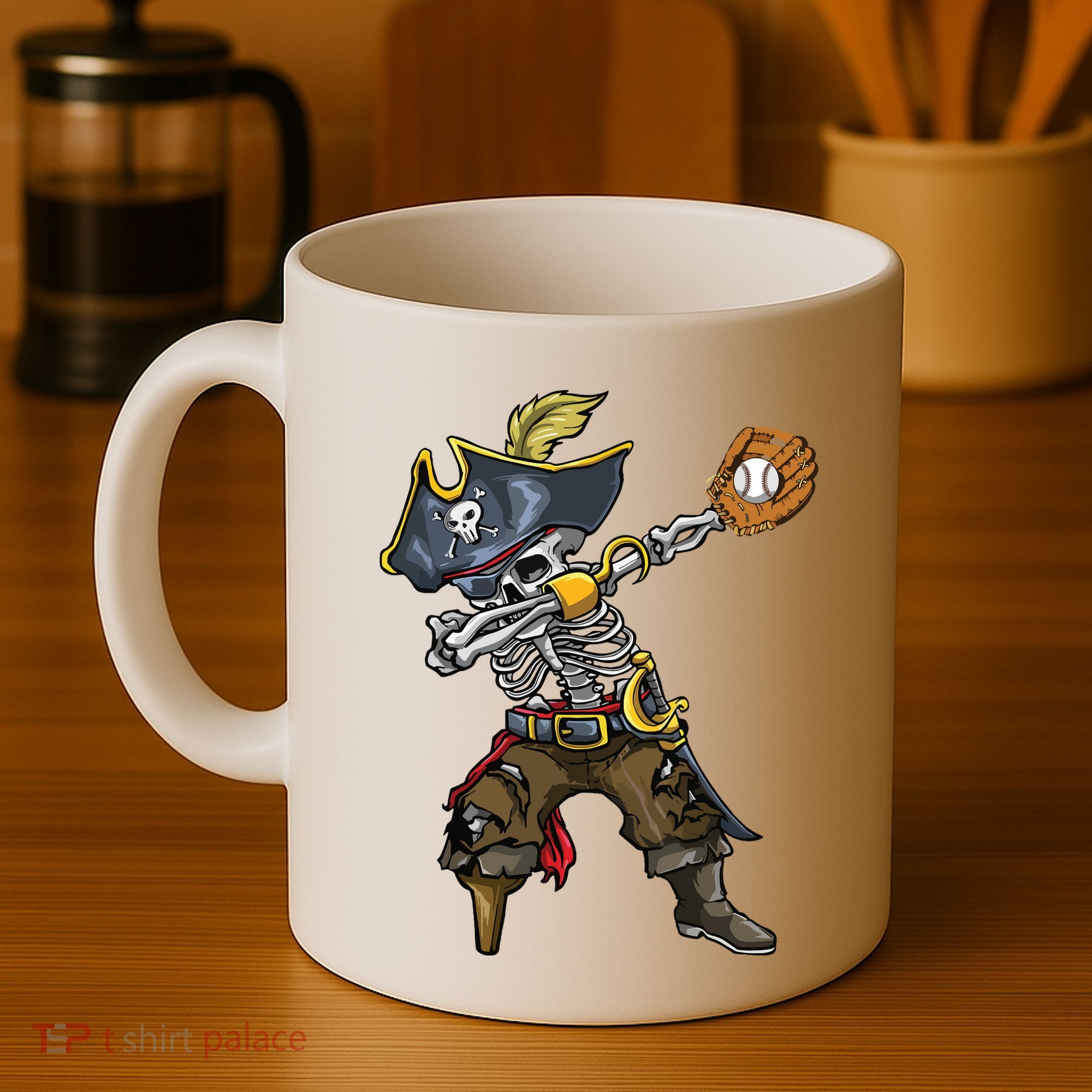 Dabbing Skeleton Pirate Baseball Lover Halloween Costume Coffee Mug