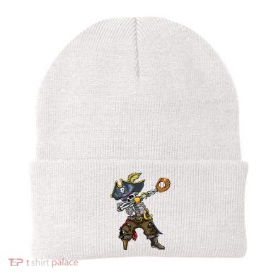Dabbing Skeleton Pirate Baseball Lover Halloween Costume Beanie