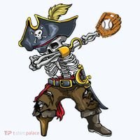 Dabbing Skeleton Pirate Baseball Lover Halloween Costume Women's Hoodie thumb 2