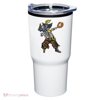 Dabbing Skeleton Pirate Baseball Lover Halloween Costume Tumbler