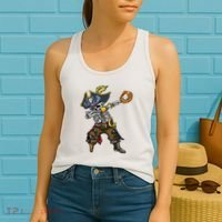 Dabbing Skeleton Pirate Baseball Lover Halloween Costume Women's Tank Top thumb 2