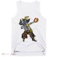 Dabbing Skeleton Pirate Baseball Lover Halloween Costume Tank Top thumb 0