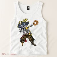 Dabbing Skeleton Pirate Baseball Lover Halloween Costume Tank Top thumb 2