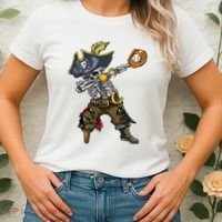 Dabbing Skeleton Pirate Baseball Lover Halloween Costume Women's T-Shirt thumb 2
