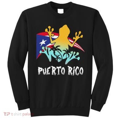Distressed Style Puerto Rico Frog Gift Design Puerto Rico! Sweatshirt
