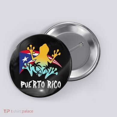 Distressed Style Puerto Rico Frog Gift Design Puerto Rico! Button