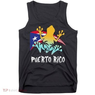Distressed Style Puerto Rico Frog Gift Design Puerto Rico! Tank Top