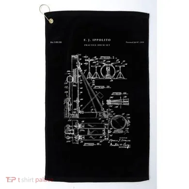 Drum Set Patent Percussion Golf Towel