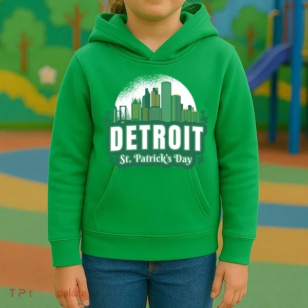 Detroit St Patricks Day Kids Hoodie