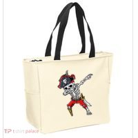 Dabbing Skeleton Pirate Halloween Tote Bag thumb 2