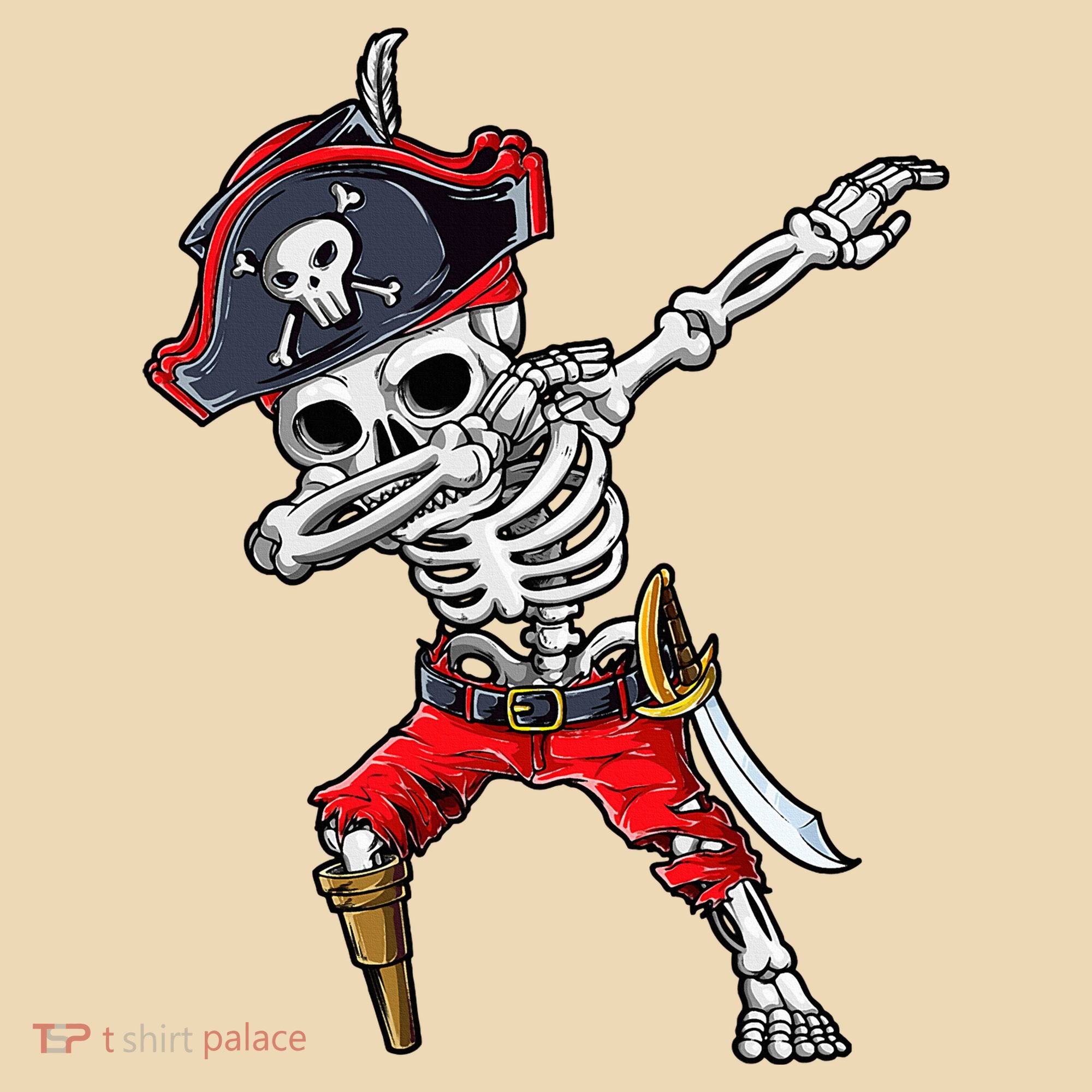 Dabbing Skeleton Pirate Halloween Tote Bag