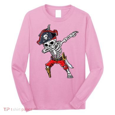 Dabbing Skeleton Pirate Halloween Long Sleeve Shirt