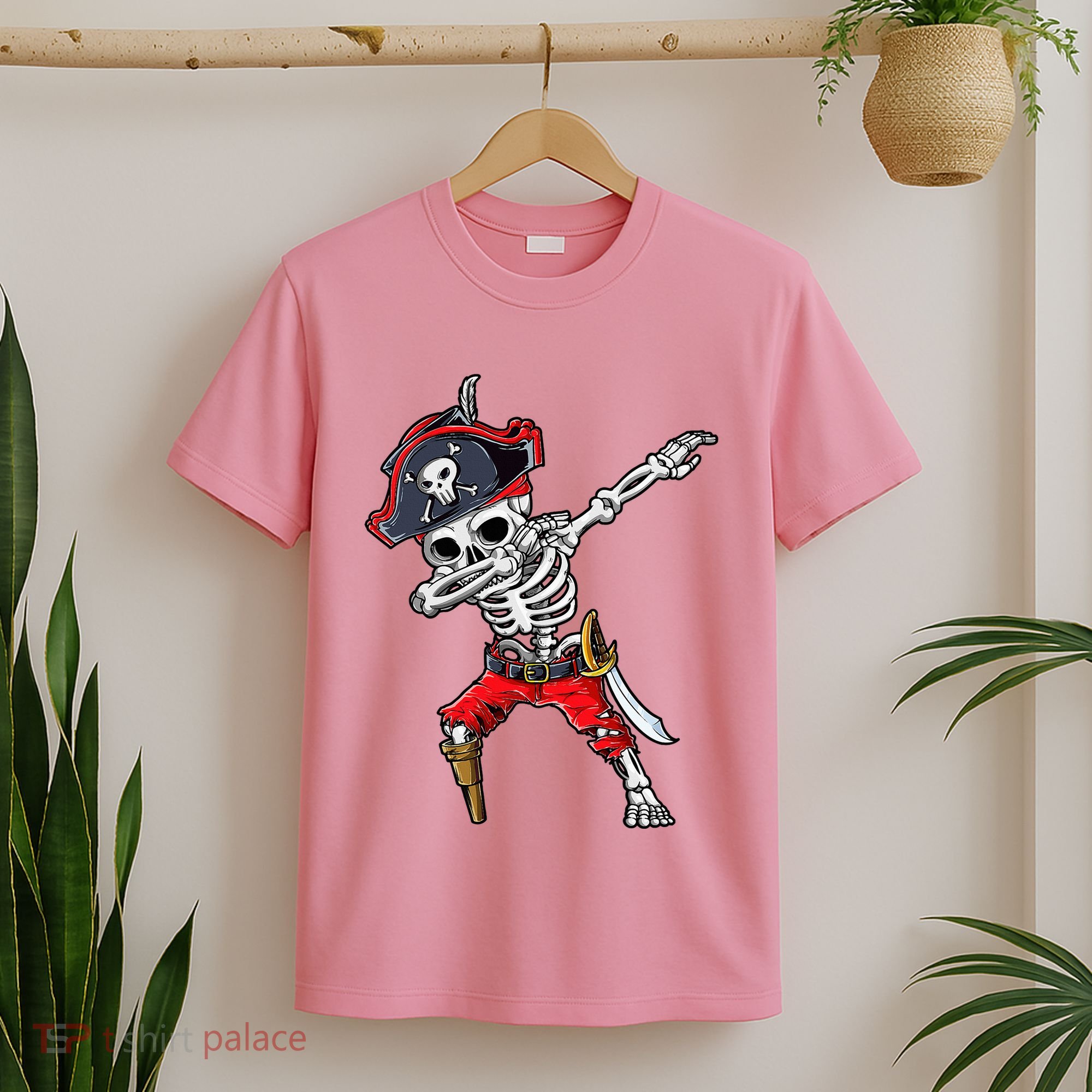 Dabbing Skeleton Pirate Halloween T-Shirt