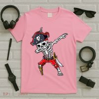Dabbing Skeleton Pirate Halloween T-Shirt thumb 5