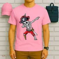 Dabbing Skeleton Pirate Halloween T-Shirt thumb 6