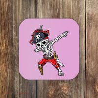 Dabbing Skeleton Pirate Halloween Coaster thumb 0