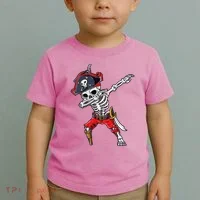 Dabbing Skeleton Pirate Halloween Toddler T-Shirt thumb 2