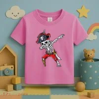 Dabbing Skeleton Pirate Halloween Toddler T-Shirt thumb 3