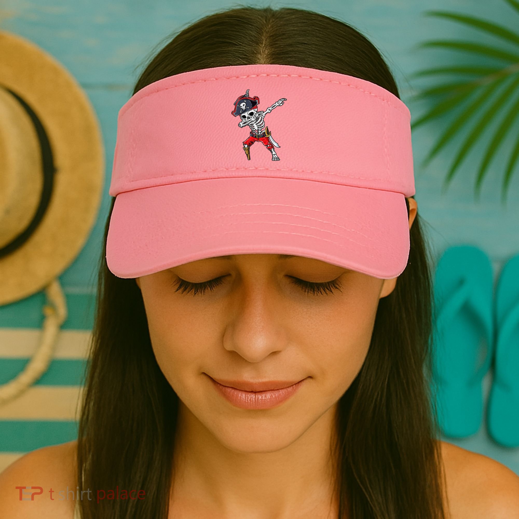 Dabbing Skeleton Pirate Halloween Visor
