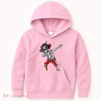 Dabbing Skeleton Pirate Halloween Kids Hoodie thumb 0