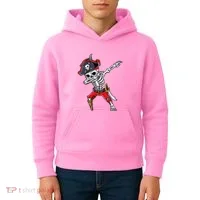 Dabbing Skeleton Pirate Halloween Kids Hoodie thumb 4