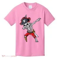 Dabbing Skeleton Pirate Halloween Kids T-Shirt thumb 0