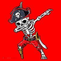Dabbing Skeleton Pirate Halloween Santa Hat thumb 1