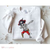 Dabbing Skeleton Pirate Halloween Sweatshirt thumb 2