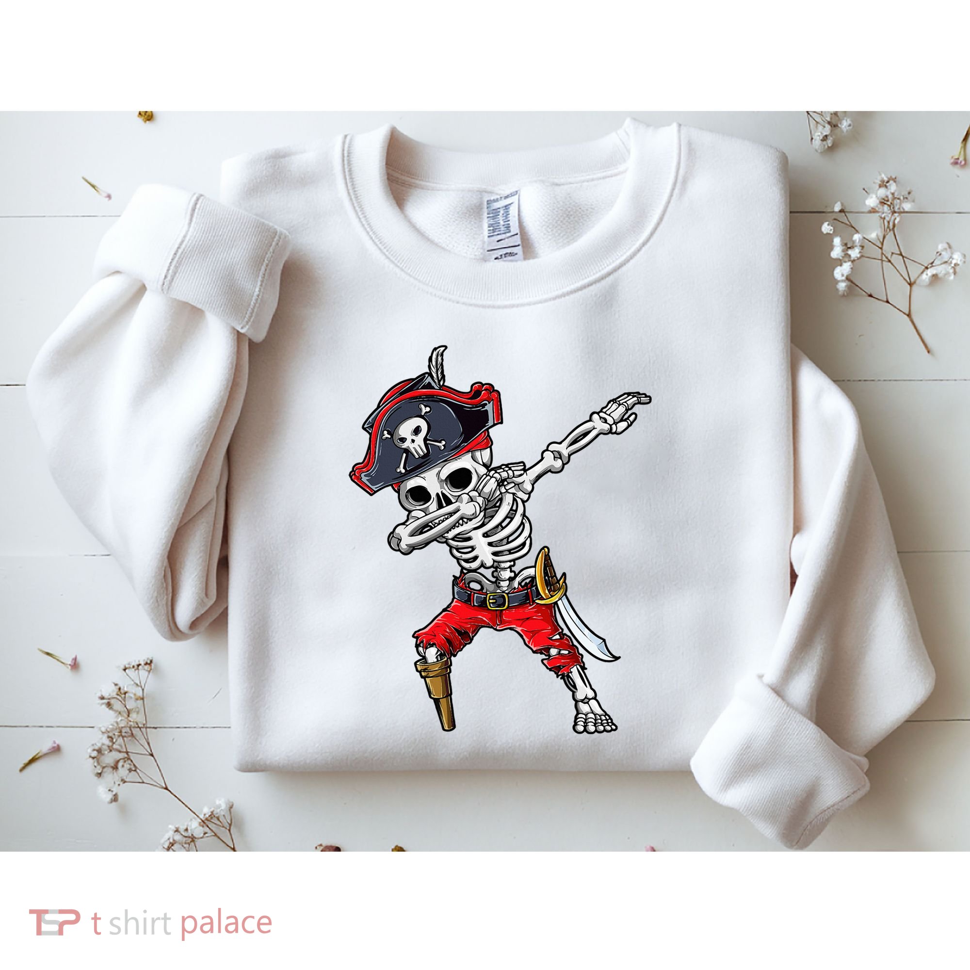 Dabbing Skeleton Pirate Halloween Sweatshirt