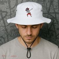 Dabbing Skeleton Pirate Halloween Bucket Hat thumb 2
