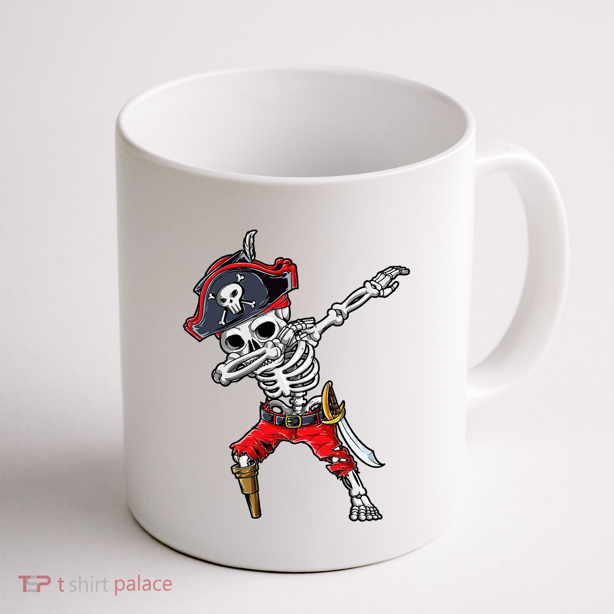 Dabbing Skeleton Pirate Halloween Coffee Mug