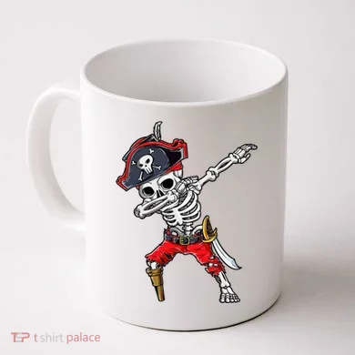 Dabbing Skeleton Pirate Halloween Coffee Mug