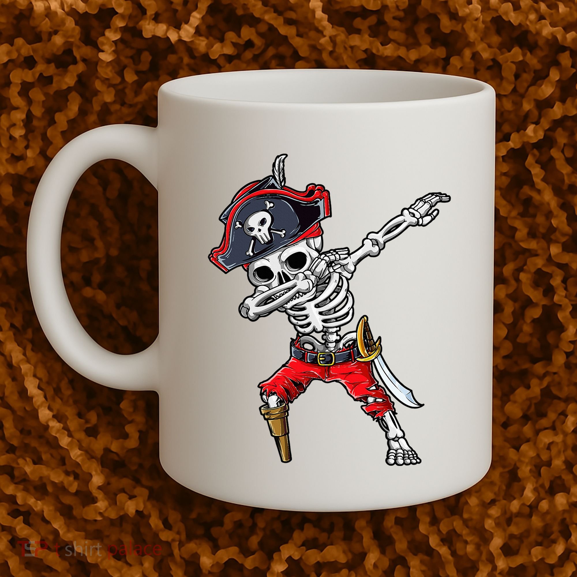 Dabbing Skeleton Pirate Halloween Coffee Mug