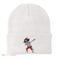 Dabbing Skeleton Pirate Halloween Beanie thumb 0