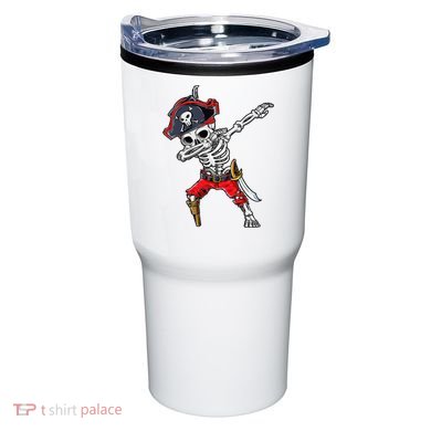 Dabbing Skeleton Pirate Halloween Tumbler