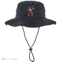 Dabbing Skeleton Pirate And Basketball Ball Halloween Costume Cute Gift Bucket Hat thumb 0