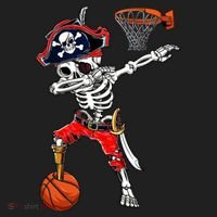 Dabbing Skeleton Pirate And Basketball Ball Halloween Costume Cute Gift Beanie thumb 2