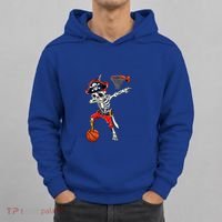 Dabbing Skeleton Pirate And Basketball Ball Halloween Costume Cute Gift Hoodie thumb 0