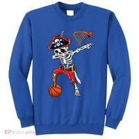 Dabbing Skeleton Pirate And Basketball Ball Halloween Costume Cute Gift Sweatshirt thumb 0