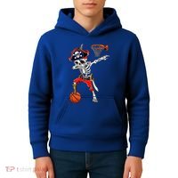 Dabbing Skeleton Pirate And Basketball Ball Halloween Costume Cute Gift Kids Hoodie thumb 4