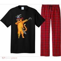 Dabbing Spooky Pirate Cat Halloween Costume Great Gift Pajama Set thumb 0