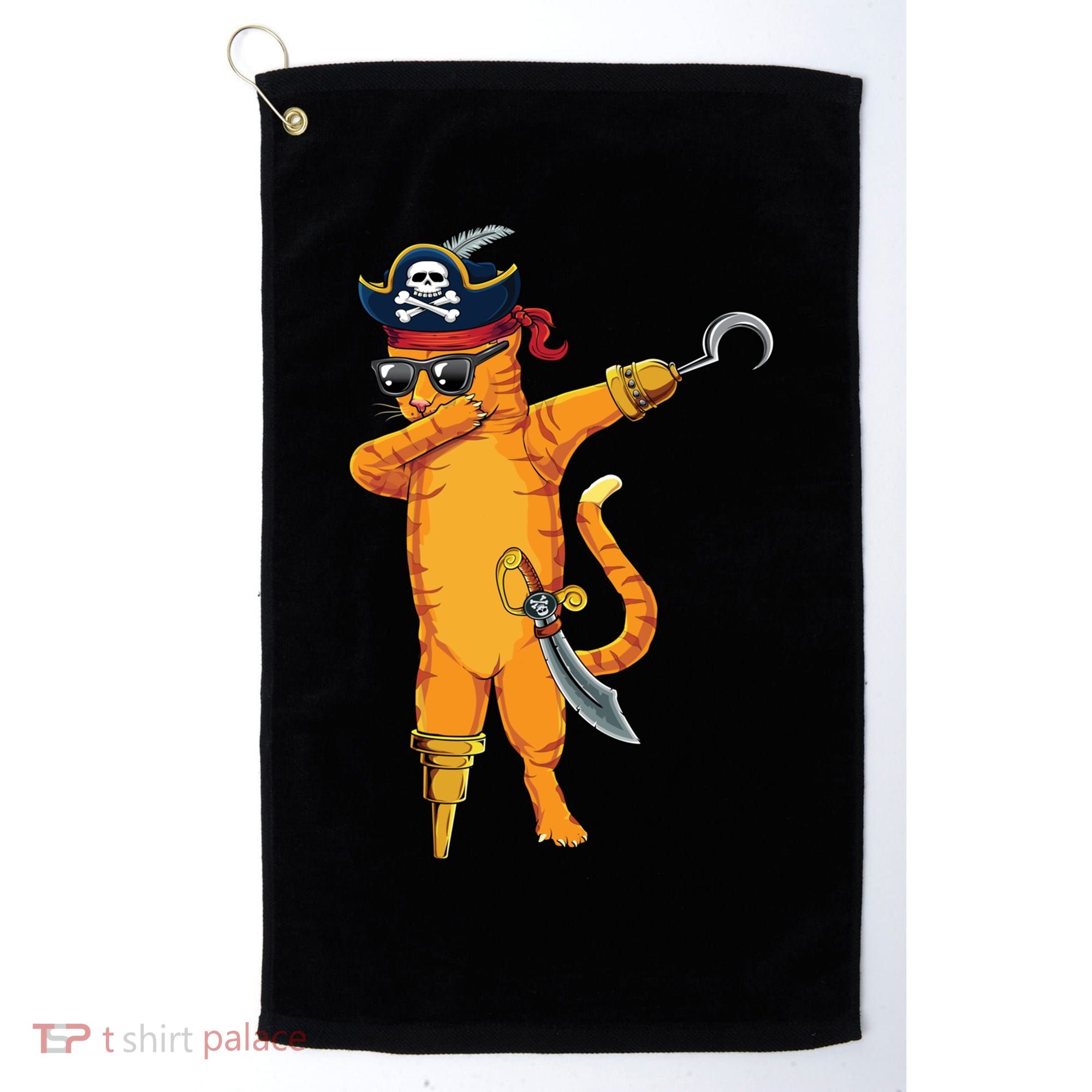 Dabbing Spooky Pirate Cat Halloween Costume Great Gift Golf Towel