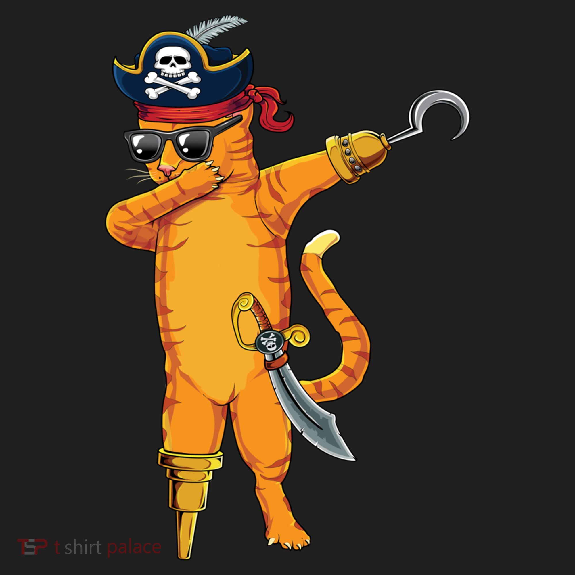 Dabbing Spooky Pirate Cat Halloween Costume Great Gift Golf Towel