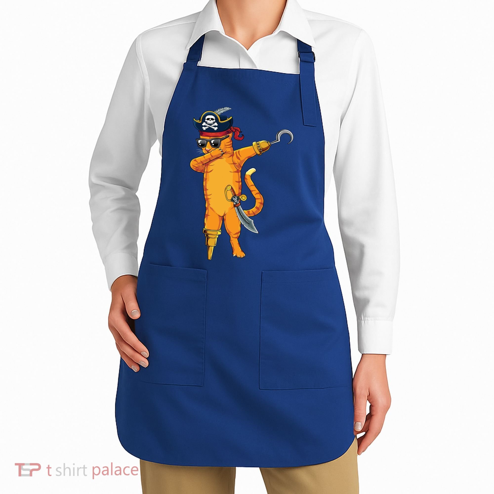 Dabbing Spooky Pirate Cat Halloween Costume Great Gift Apron