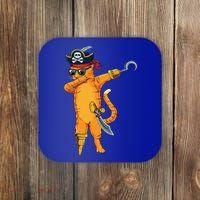 Dabbing Spooky Pirate Cat Halloween Costume Great Gift Coaster thumb 0