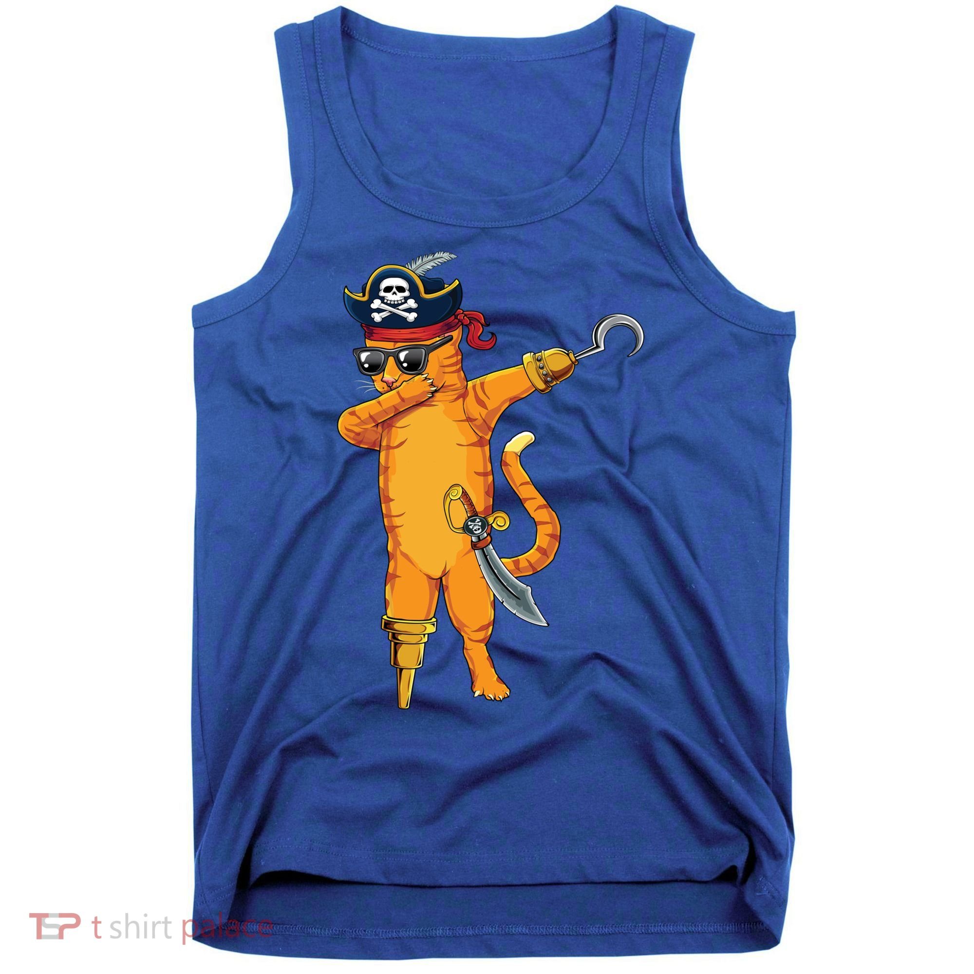 Dabbing Spooky Pirate Cat Halloween Costume Great Gift Tank Top