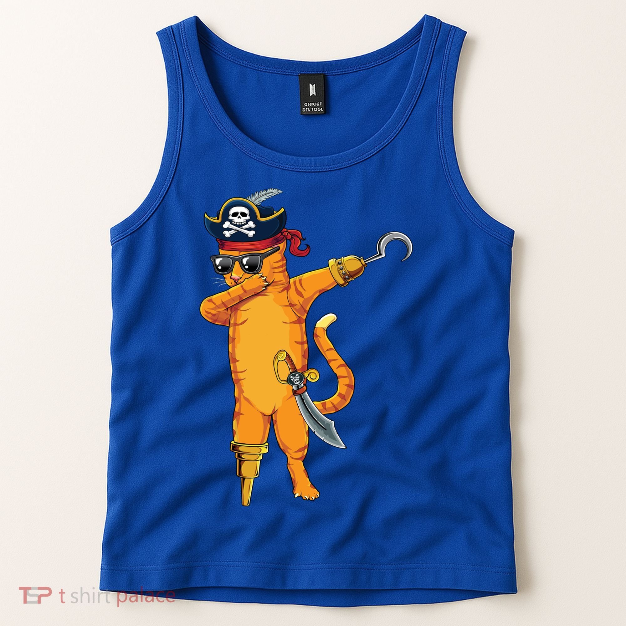 Dabbing Spooky Pirate Cat Halloween Costume Great Gift Tank Top