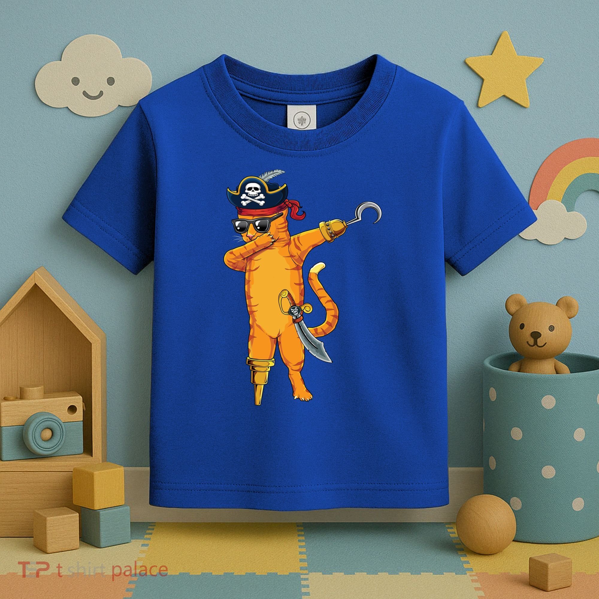 Dabbing Spooky Pirate Cat Halloween Costume Great Gift Toddler T-Shirt